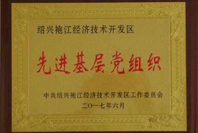 中共浙江德創(chuàng)環(huán)保科技股份有限公司支部委員會喜獲“袍江區(qū)先進基層黨組織”稱號